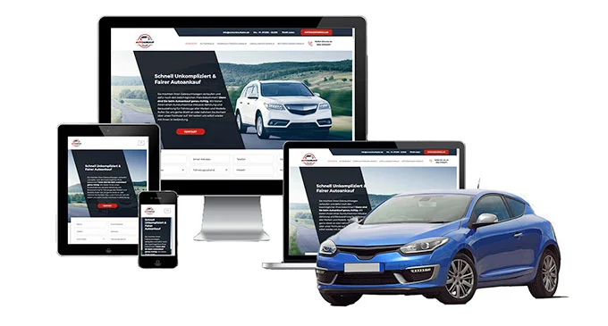 Ankaufseite mobil – Autoankauf Moormerland mit rotem PKW